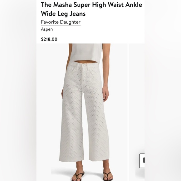 Favorite Daughter Pants - Favorite Daughter womens The Masha Super High Waist Wide Leg Jeans White Sz 27